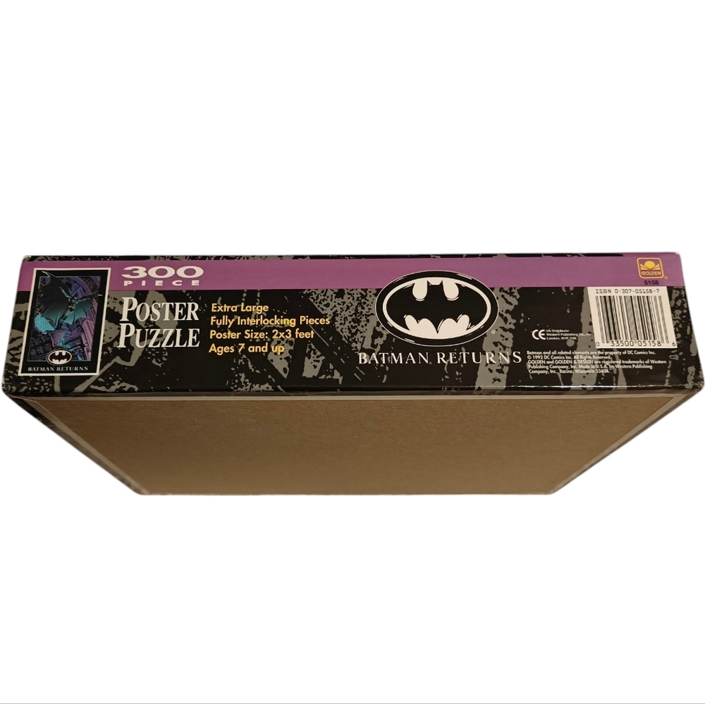 VINTAGE NWOT 1992 Batman Returns Series 300 Piece Jigsaw Poster Puzzle Golden - Picture 4 of 12